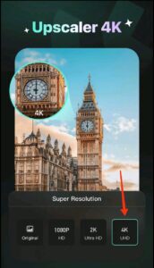 How to Enhance Video Quality - Select “4K Upscale”